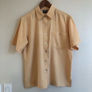 SOLD • raw silk button front shirt